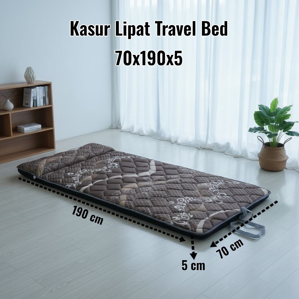 Kasur Lipat Travel Bed / Kasur lantai minimalis kain springbed ukuran 70x190x5 simple dan praktis