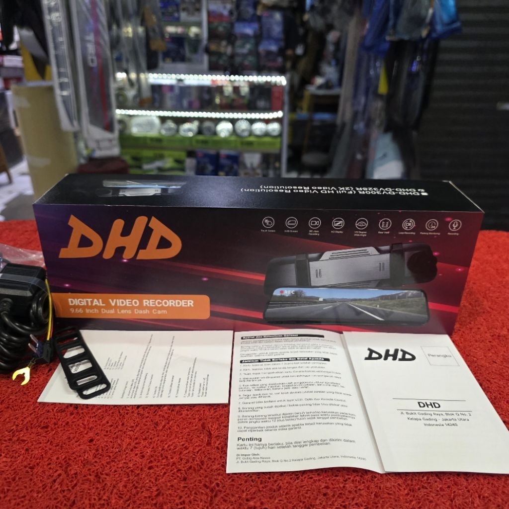 DVR DHD DHD-DV328R 2K Video Resolution Dual Lens Dash Cam DHD 9.66 Inch