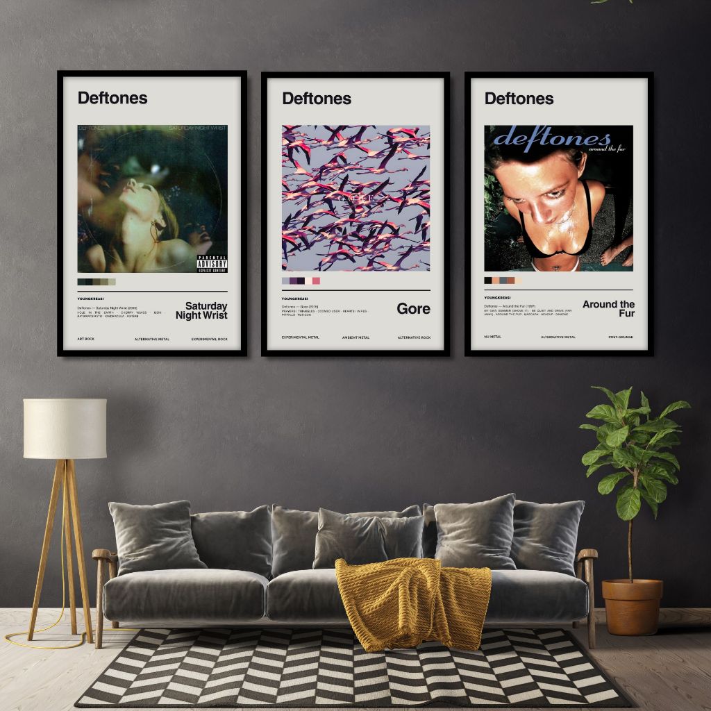 Hiasan Dinding Musik Band Deftones Poster Retro Vintage Aesthetic Pajangan Kamar Custom