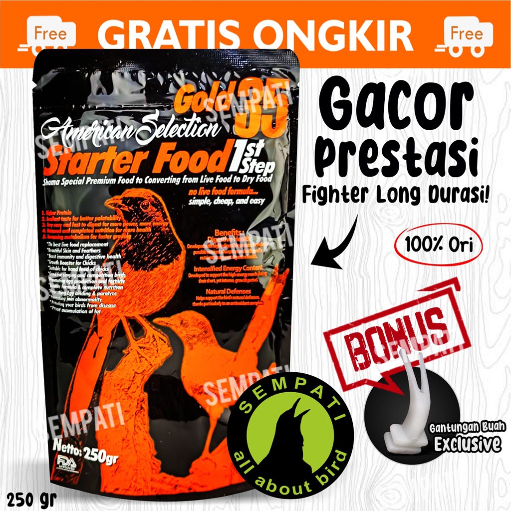 SEMPATI AMS Murai Batu Starter Food 1 St Step 250 Gr American Selection Pakan Voer Halus Pur Burung 