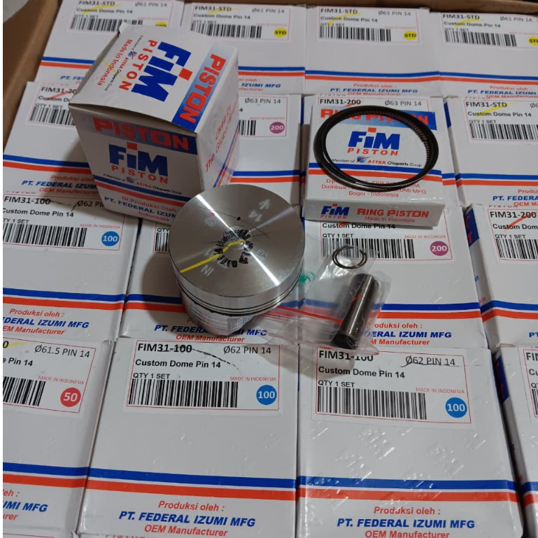 FIM 31 PIston Kit Seher Mentah Custom Dome Pen 14mm Nmax MX King Vixion Vario 150 Uk 61 62 63mm