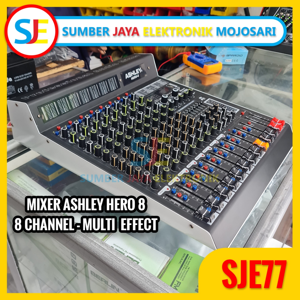Mixer Audio Ashley Hero 8 - Professional Mixer Audio Ashley 8 Channel Multi Effect
