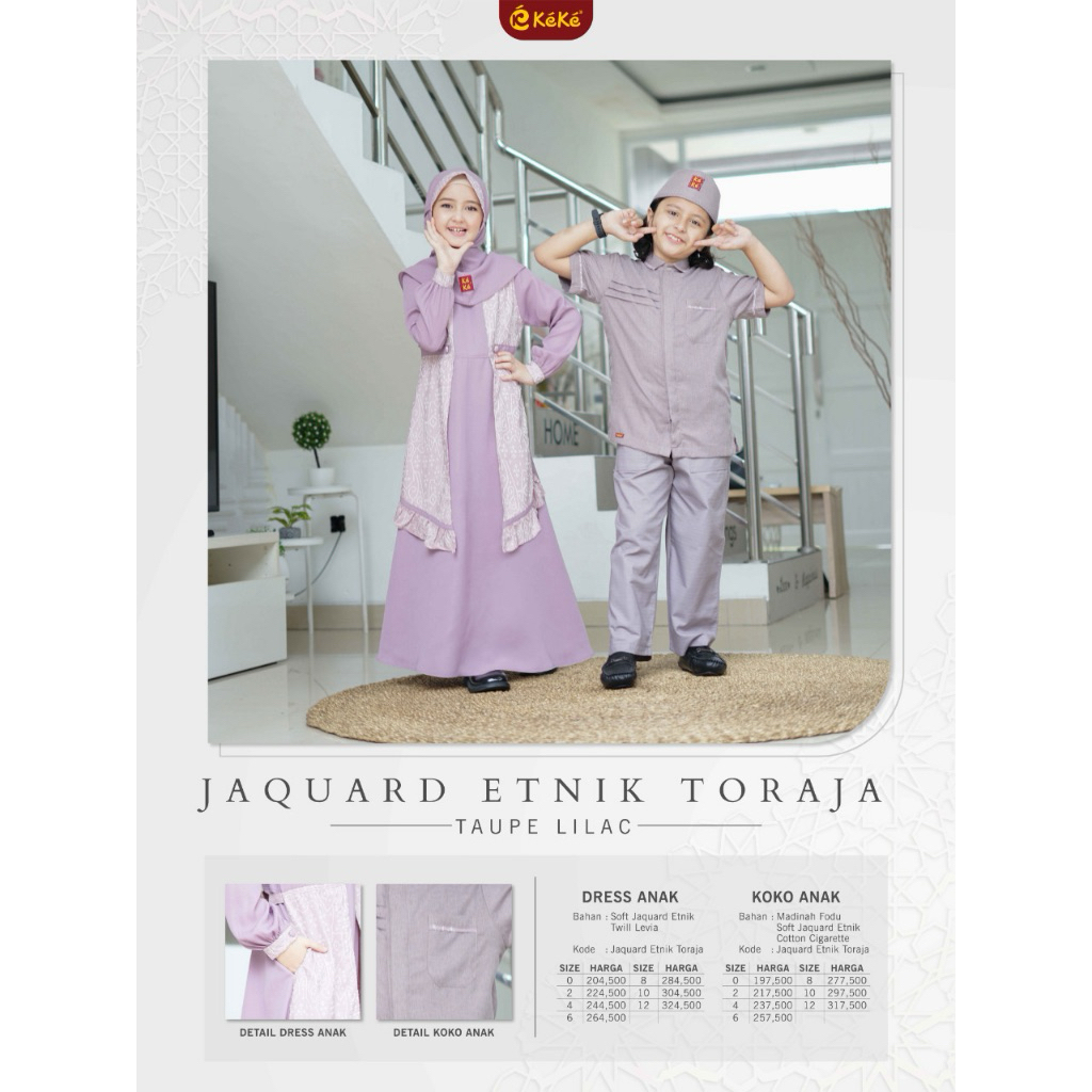 KEKE JAQUARD ETNIK TORAJA/GAMIS KEKE ANAK/GAMIS KEKE TERBARU 2925