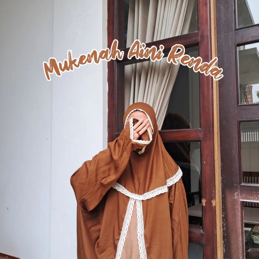 Mukena Terusan Abaya Renda Rajut