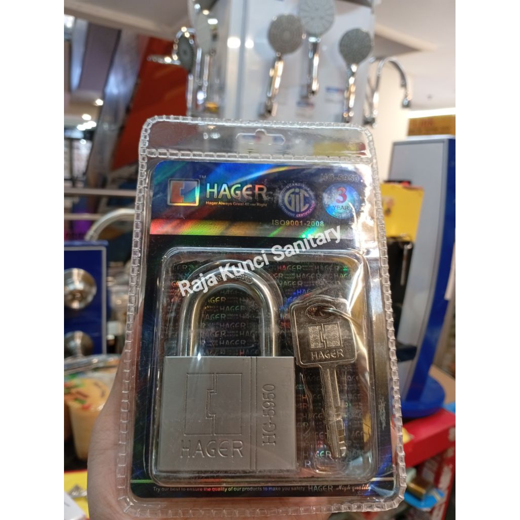 Gembok HAGER Lock 50mm Leher Panjang/Gembok Anti Cairan Kimia