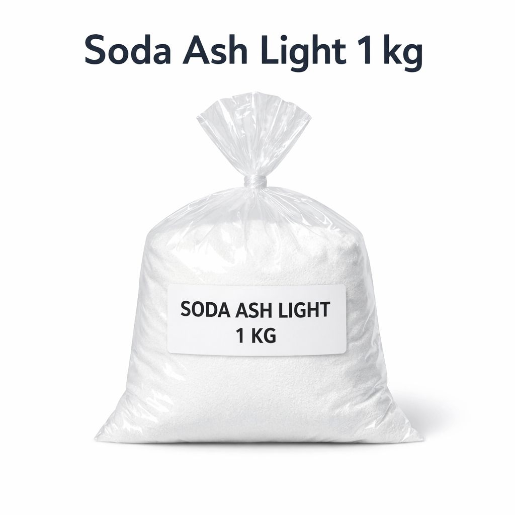 Soda Ash Light 1 kg – Bahan Sabun, Deterjen & Pembersih Industri