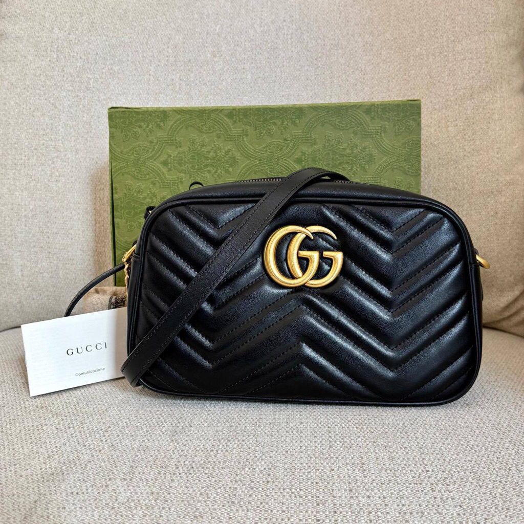 (PRELOVED) Gucci Marmont Camera Bag Small Black GHW