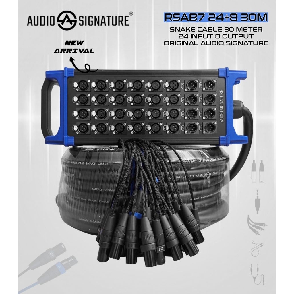 KABEL SNAKE 32 CHANEL AUDIO SIGNATURE 24 INPUT 8 OUTPUT 30 METER ORIGINAL