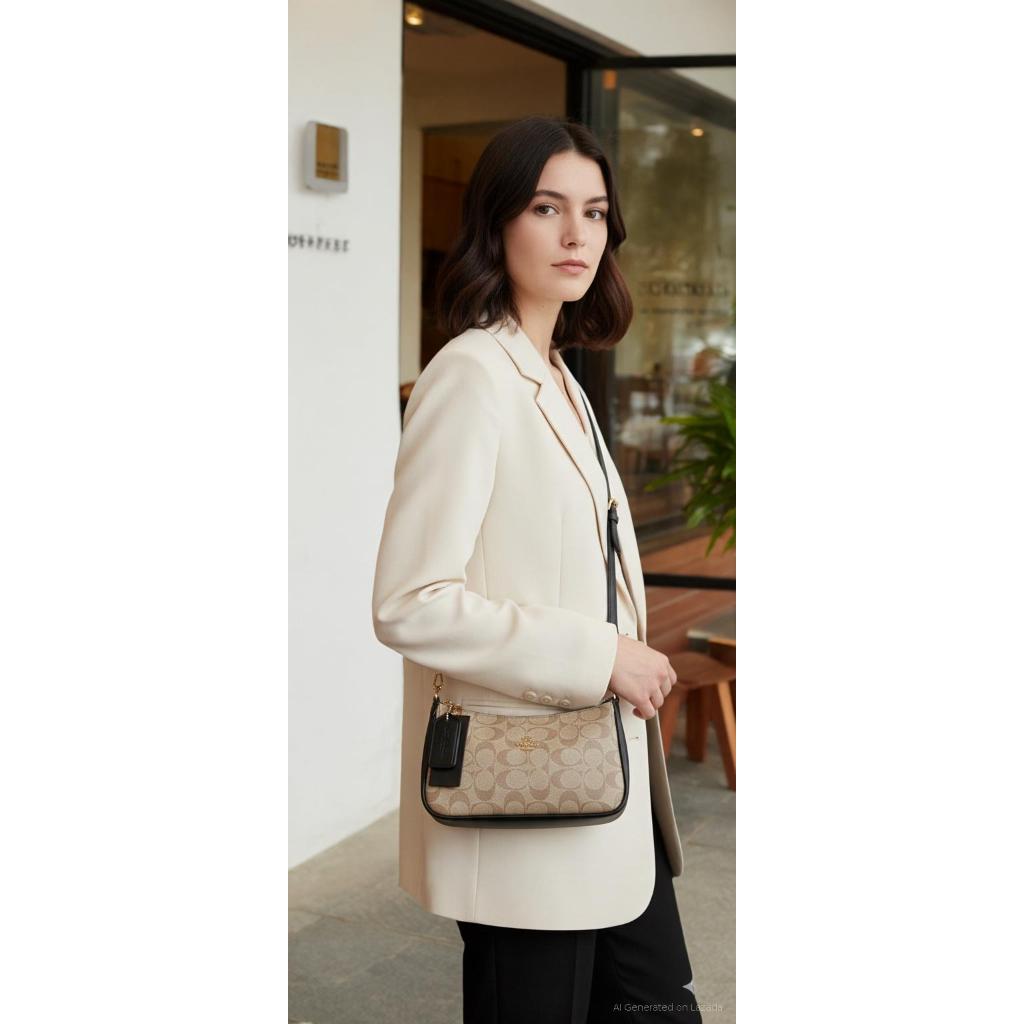 HENOY Coc Tas Top Handle & Selempang Wanita Rantai Logo Premium