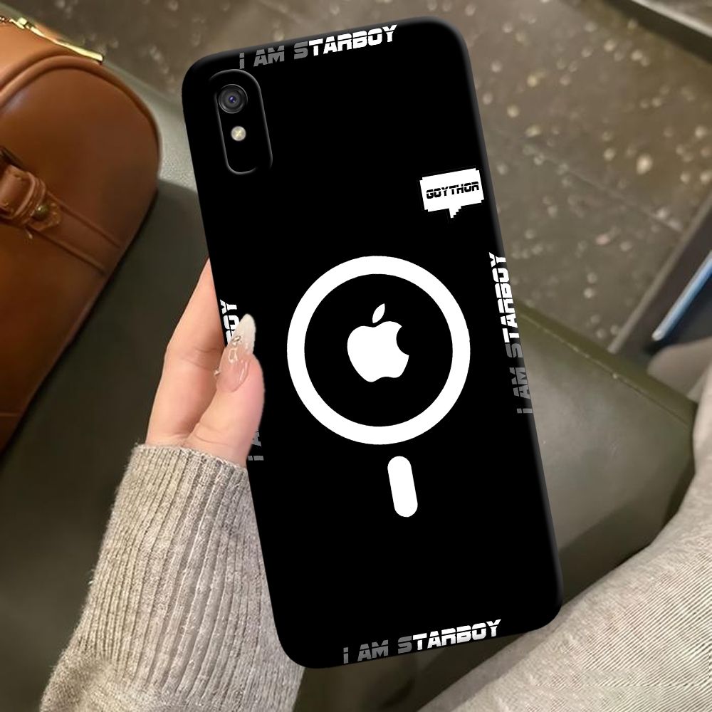 Premium Case Mewah XIAOMI REDMI 9A / 9i Full Cover Casing Ponsel - Desain MAGSAFE RING IPHONE Cool -