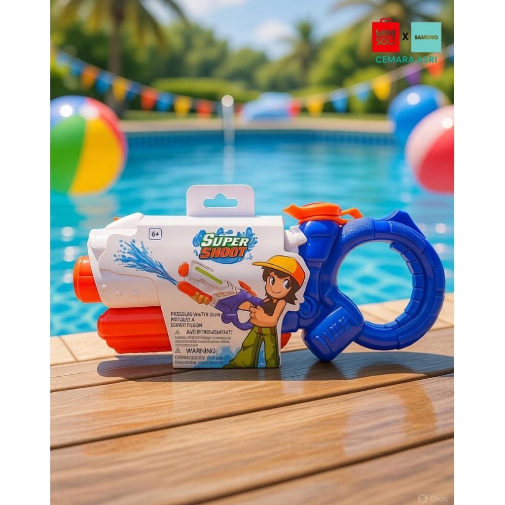 [MINISO TOYS] Pressure Water Gun Mainan Anak Semprotan Air Tekanan Tinggi | Pistol Air Manual Edukat