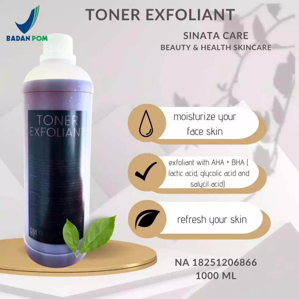 TONER EXFOLIANT LITERAN ISI 1 LITER (TONER KELUPAS LITERAN BPOM || TONER FLEKSOL ORIGINAL)