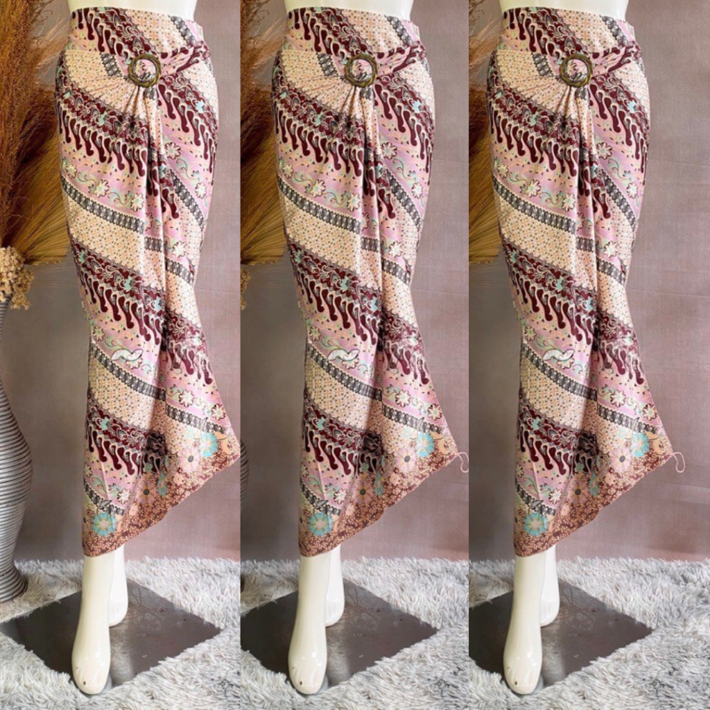 FREE RING Kain Batik Lilit Pink/Rok Batik Wanita Modern Aneka Pilihan Warna