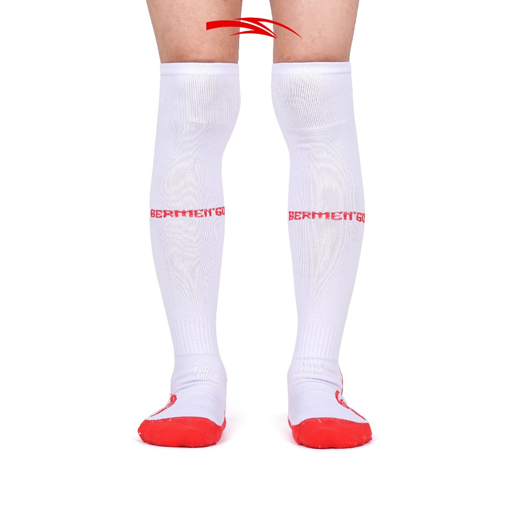 BERMEN'GO Kaos Kaki Futsal Sepakbola Soccer Shock - White Red