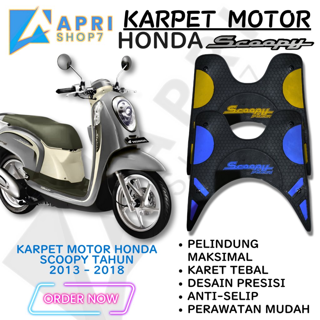 Karpet MURAH stepfloor alas kaki pijakan motor scoopy old 2013-2018 pijakan kaki HONDA SCOOPY LAMA