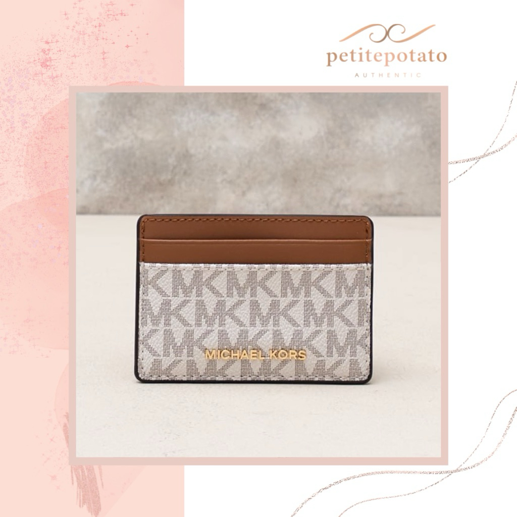 DOMPET BRANDED WANITA MICHAEL KORS JET SET MONOGRAM CARD CASE / HOLDER