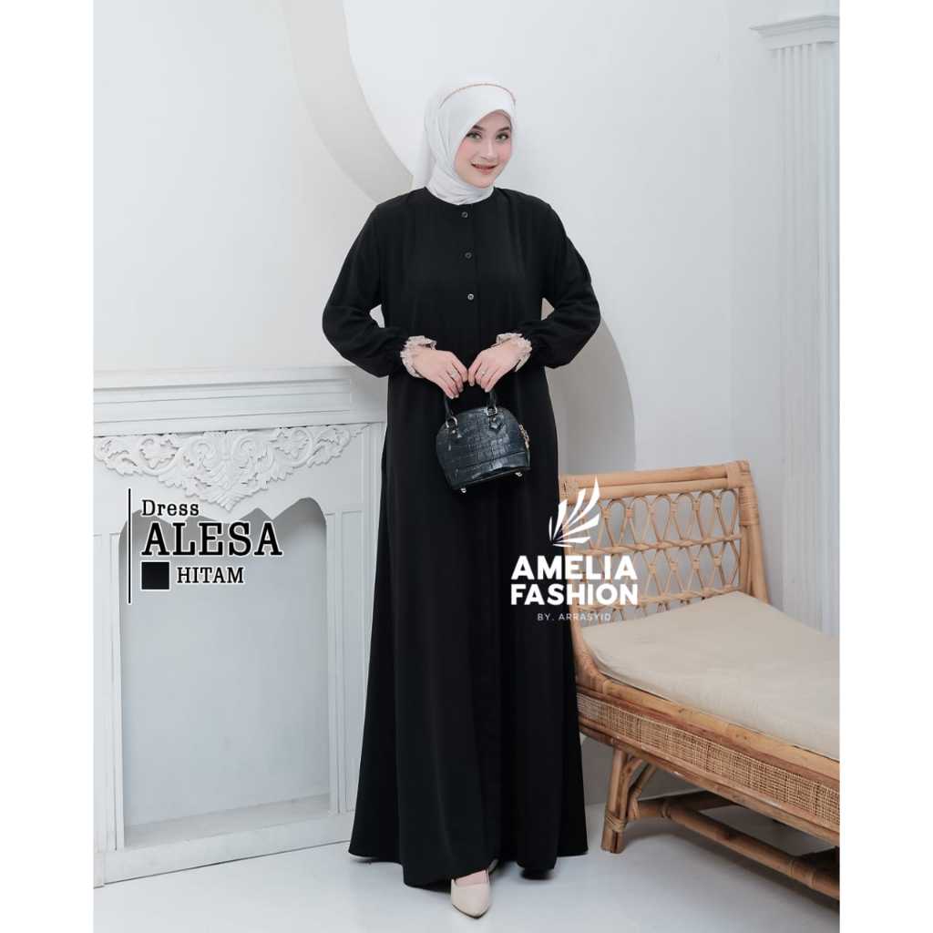 ALESA DRESS AMELIA FASHION, YASMINE DRESS ORI AMELIA FASHION, GAMIS ORI, GAMIS WANITA, GAMIS CRINGKL
