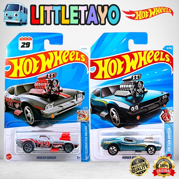 Hotwheels Rodger Dodger Abu Putih Hitam Hot Rod
