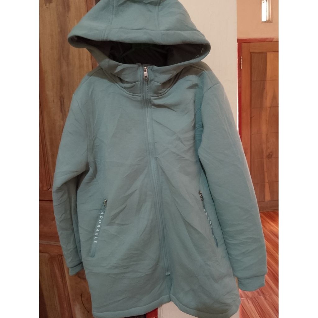 Hoodie ecolier warna sage