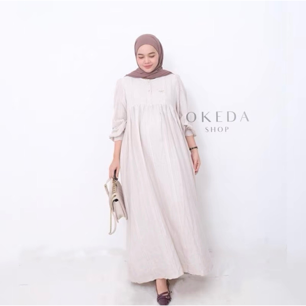 OKEDA midi dress zhea (preloved hanya1x pakai)