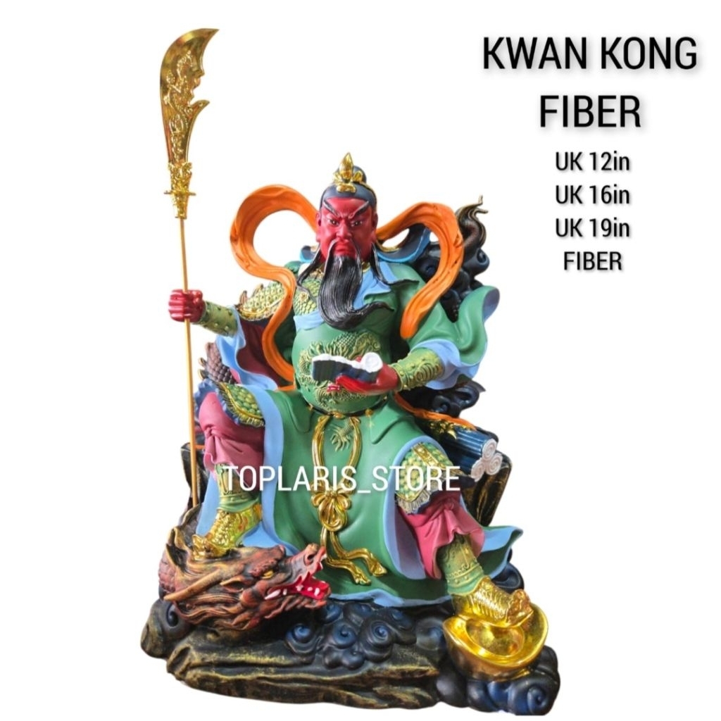 Patung Kwan kong duduk fiber