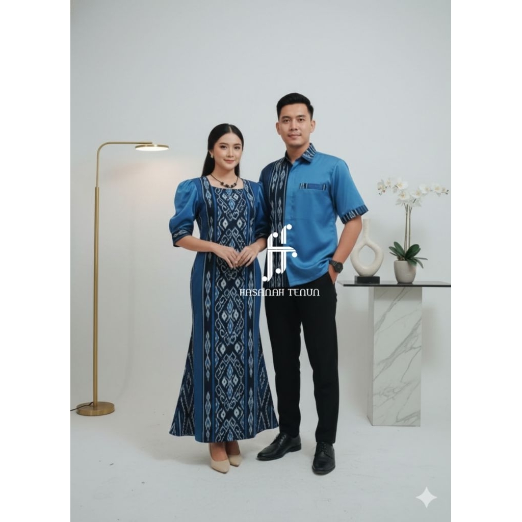 couple dress tenun dan kemeja series duyung
