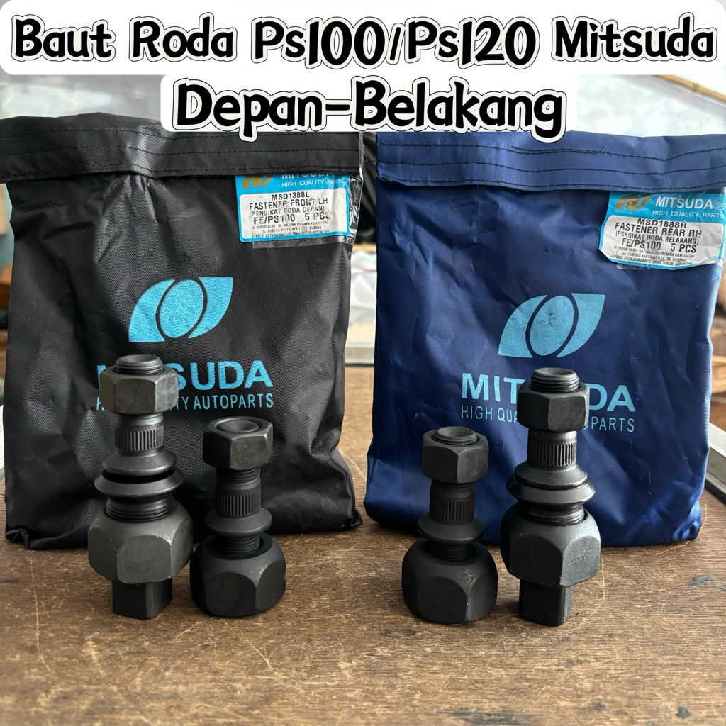 Baut roda PS100 PS120 original MITSUDA depan belakang / baut roda PS120 depan / baut roda PS120 bela