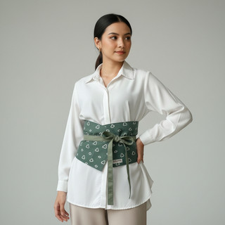 Delova Wardrobe - OBI BELT Premium Jumputan [REGULER] [BB<60kg] | Batik Modern  Elastis Karet Angkin Kekinian Bahan Katun Viscose Ikat Pinggang Sabuk Wanita Terbaru Aksesoris Khas Jawa Solo Termurah Cocok Untuk Gaya Kasual
