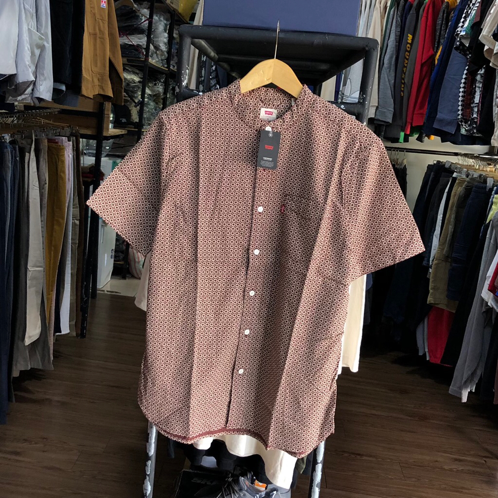 KEMEJA PRIA LENGAN PENDEK KERAH BERGARIS LV5