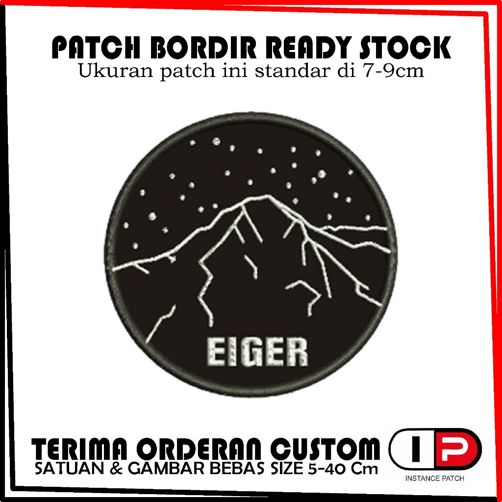 EMBLEM PACTH BORDIR LOGO EIGER KEREN - instancepatchid