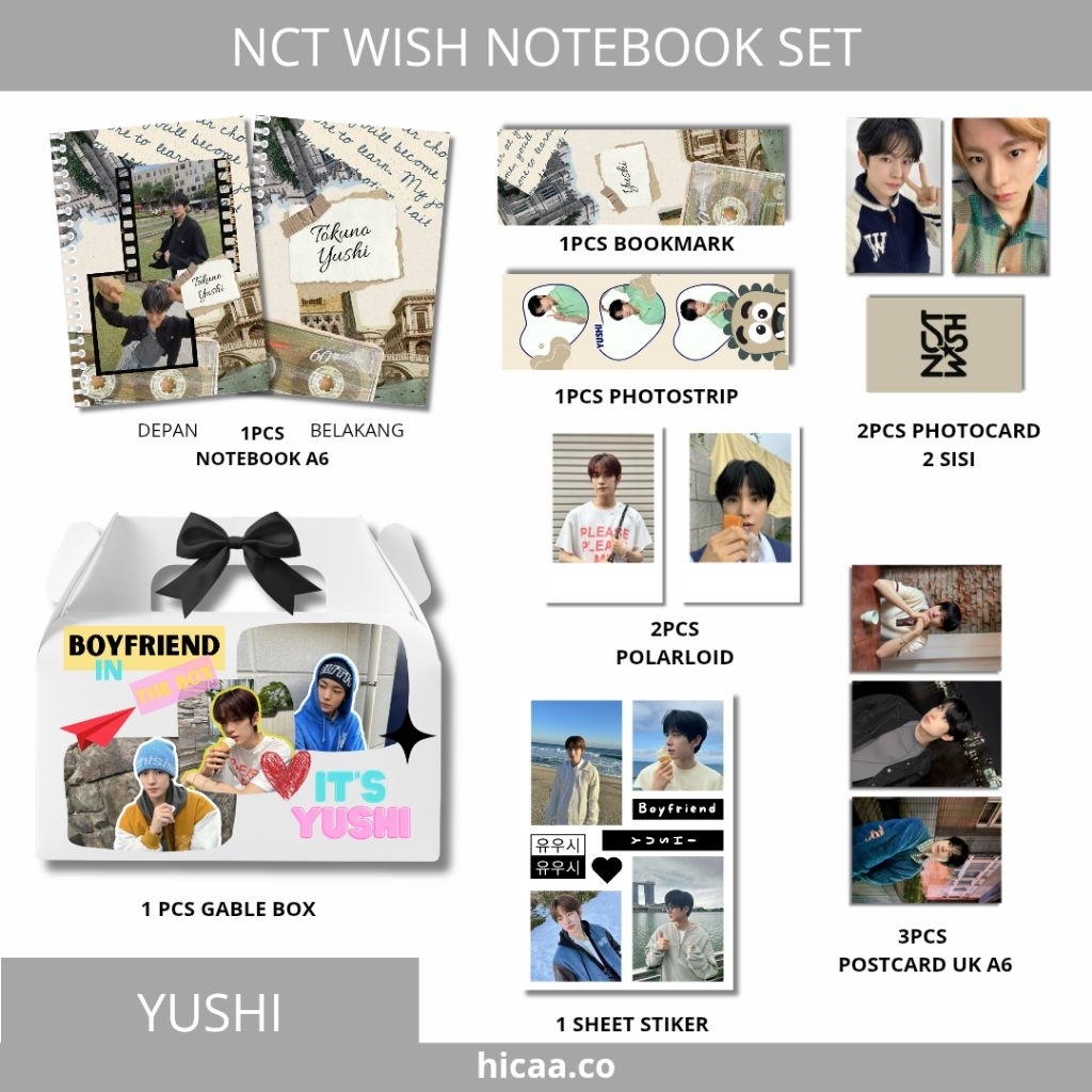 Hicaa - Kpop Notebook Set Nct Wish/ Notebook A6 Polos Kpop Nct Wish / Buku Tulis Mini Kpop Nct Wish