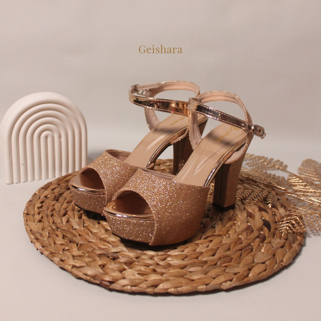 Geishara - Sepatu Sandal Heels Wanita 10cm Hak Tinggi Sol Anti-Slip Alas Empuk Tampilan Elegan
