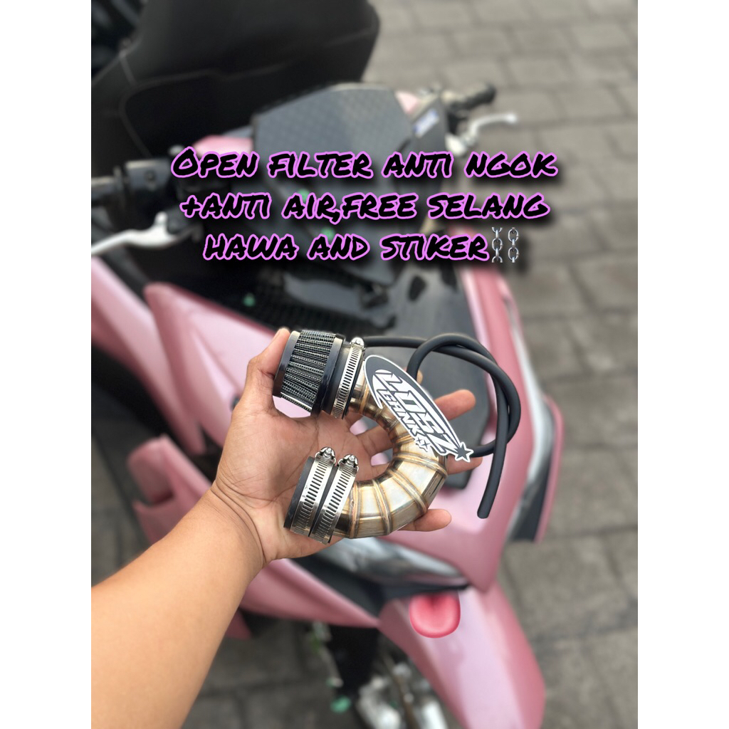 FREE SELANG HAWA open filter stainlist titanium for aerox new/old ,nmax new,vario kzr,vario160