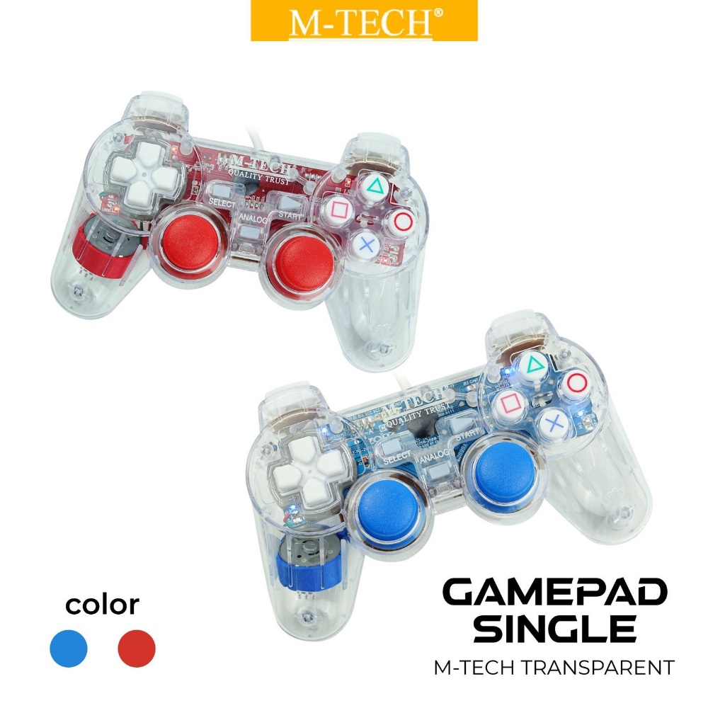 Gamepad Singgle USB Transparan M-TECH Stick Getar - Joystick Singgle USB Transparant PC Laptop PS3