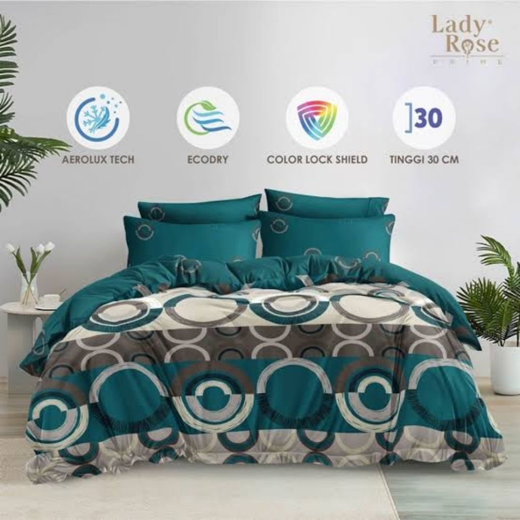 Lady Rose Bed Cover 180x200 Tinggi 30 cm / Lady Rose Prime - Bed Cover set Uk 180x200