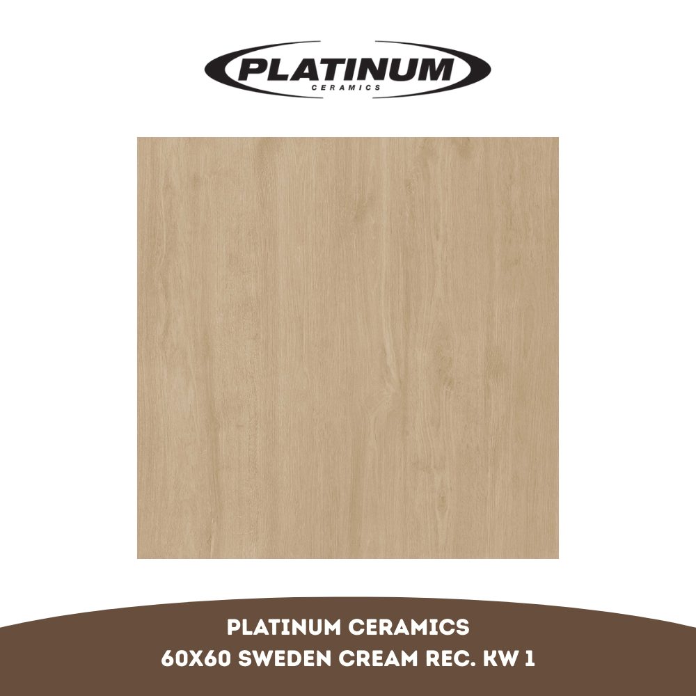 Keramik Platinum Sweden Cream Rectified 60X60 KW 1 per Box (Isi 4 Lembar / 1.44 m²) - Matt