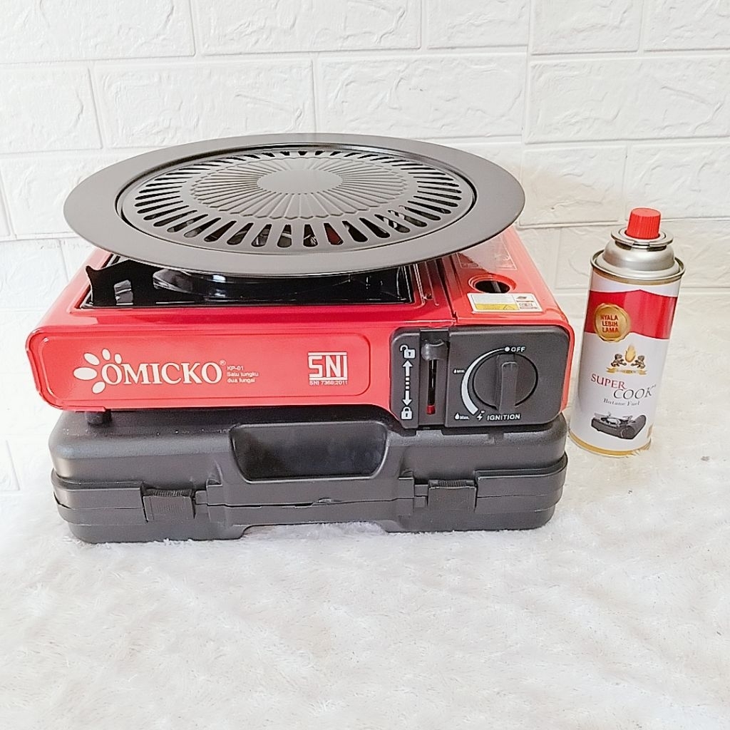 paket kompor portable BBQ free grill dan gas kaleng