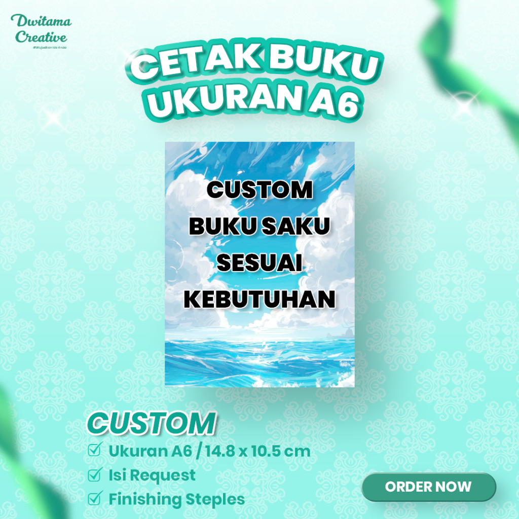 Cetak Buku Custom A6 Stepless | Print Buku | Buku Softcover Custom Desain