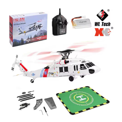 RC Helikopter Kendali Jarak Jauh WLtoys Model K270 Black Eagle yang Telah Diperbarui, Pesawat Model