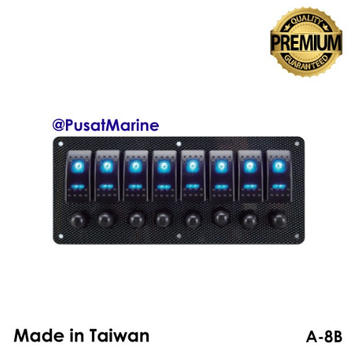 Saklar Switch Panel 8 Gang With Led Switch A-8G Dan A-8B