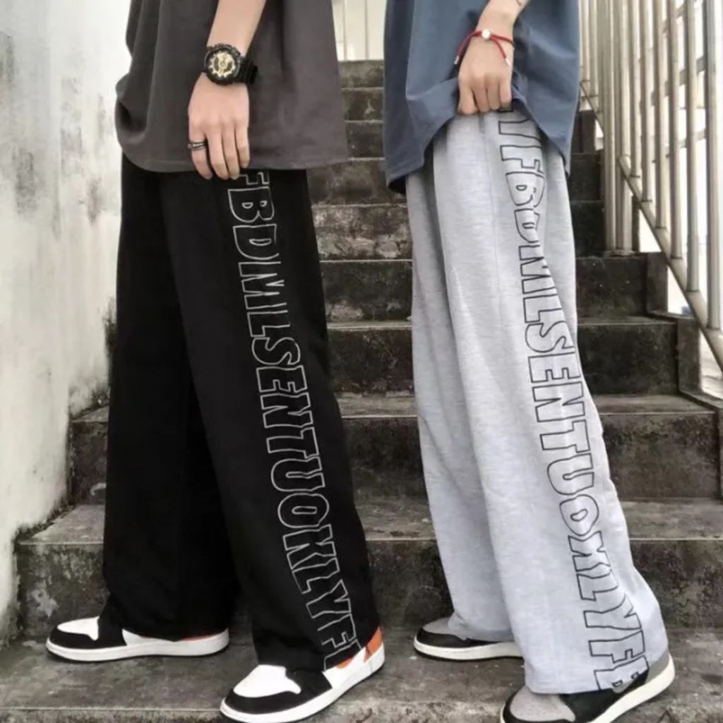 Lestary Clothing Store - Celana Panjang Pria Wanita Oversize Streetwear SENSITIVE Loose Fit Jogger P