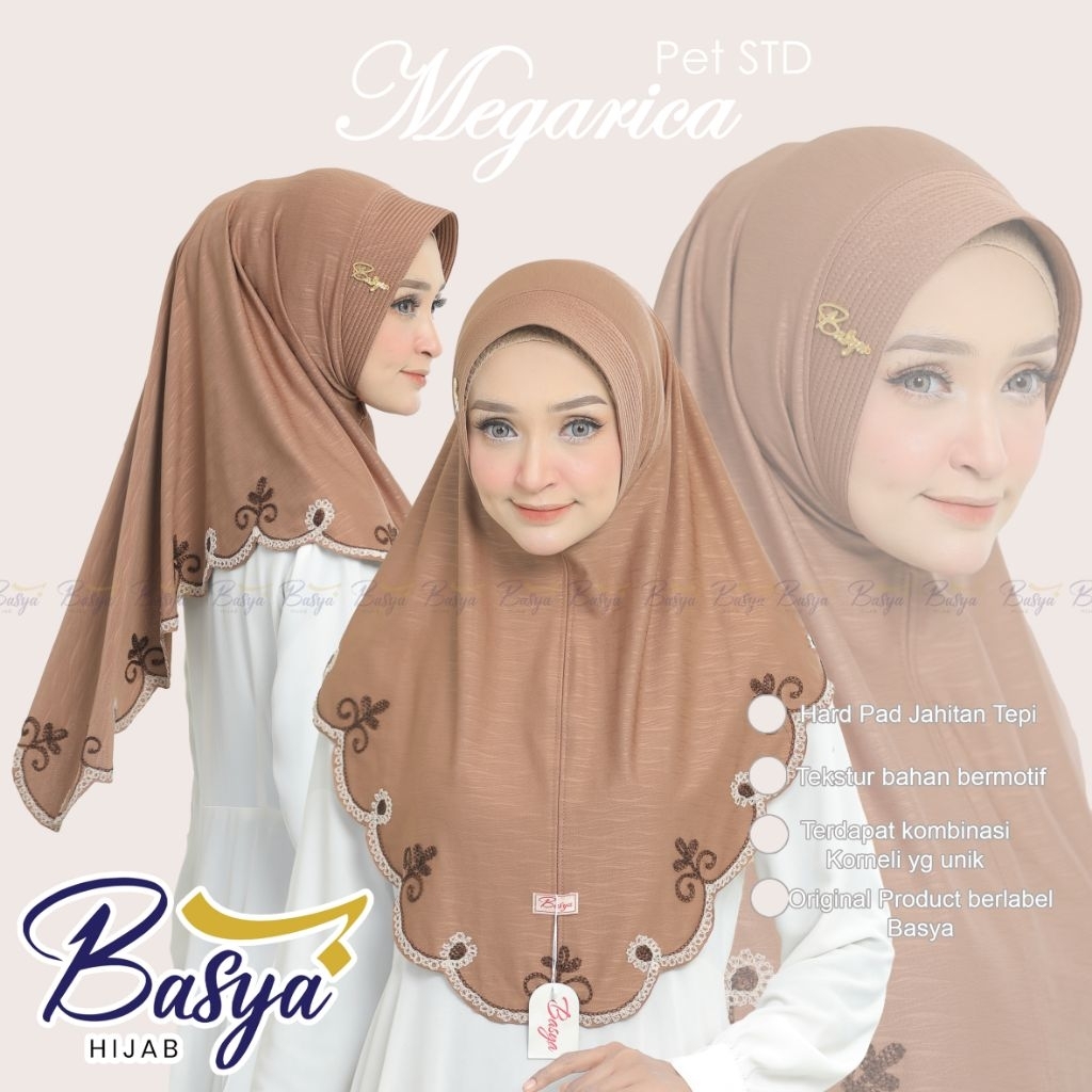 [BASYA] PET MEGARICA BIANCA•hijab instan pet motif•jilbab instan motif•kerudung bergo motif•hijab pe