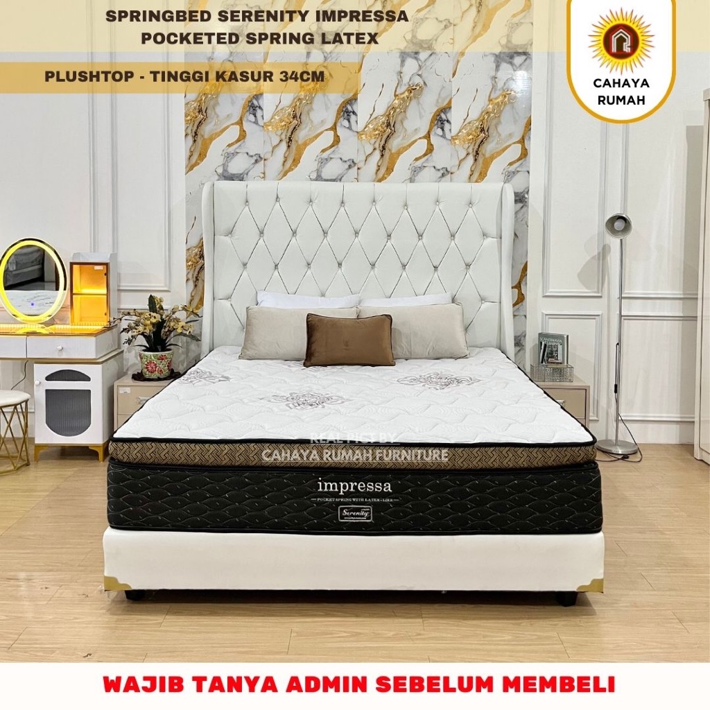 Cahaya Rumah Jalan Baru - Springbed Serenity Impressa by Elite - Tinggi kasur 30 - Dipan - Rangka Te