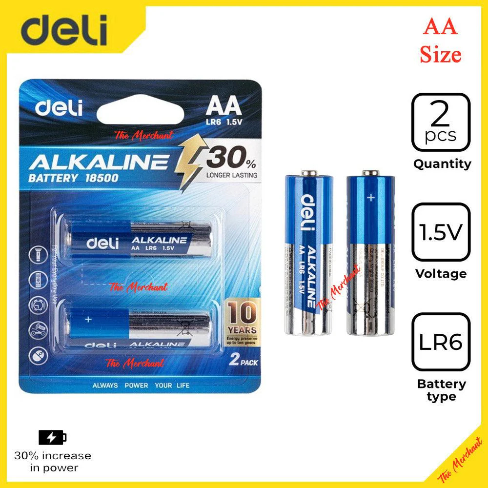 Deli Alkaline Battery AA - 2  Pcs Baterai E18500