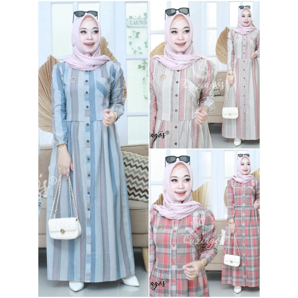 QUZIAGOS Gamis katun Triset