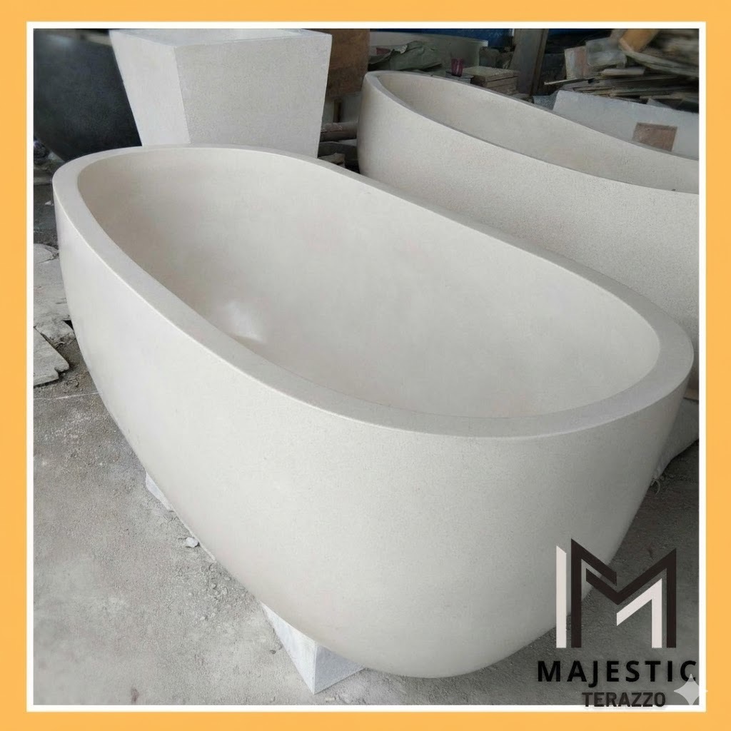 Bathtub Portable Dewasa| Bathtub Teraso Oval Minimalis P140
