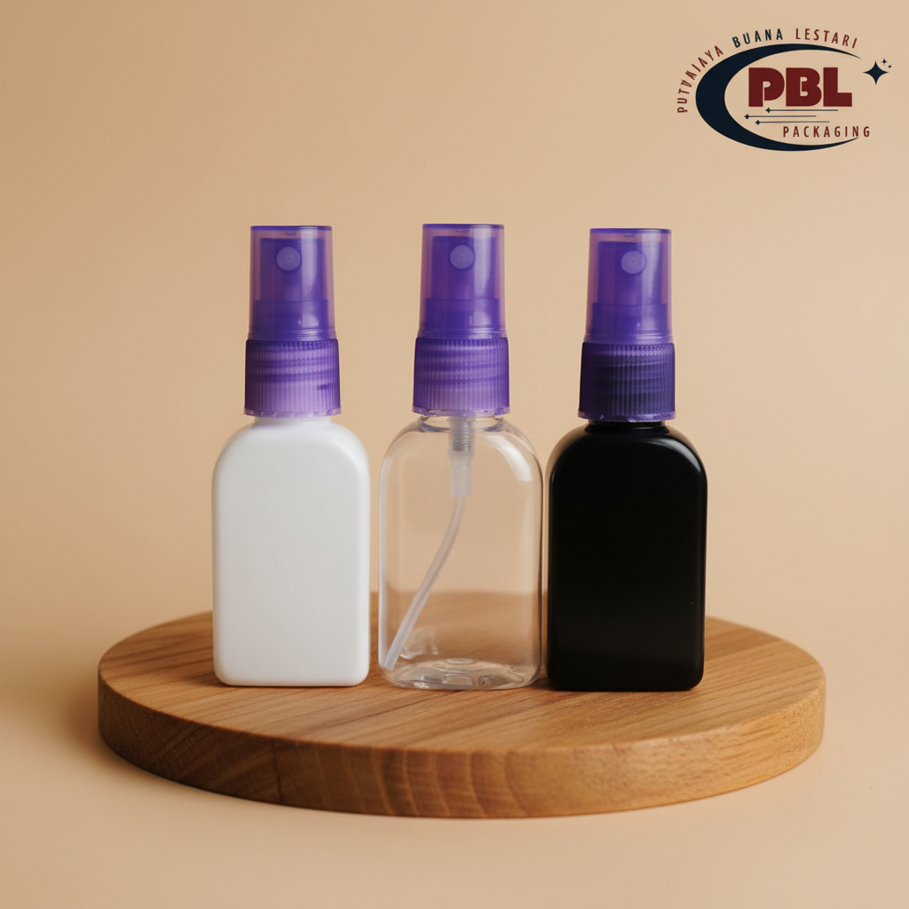 Botol Spray 30ml Kotak PET / Botol Face Mist Spray 30ml Kotak Tebal / Botol Plastik Spray 30ml Kotak