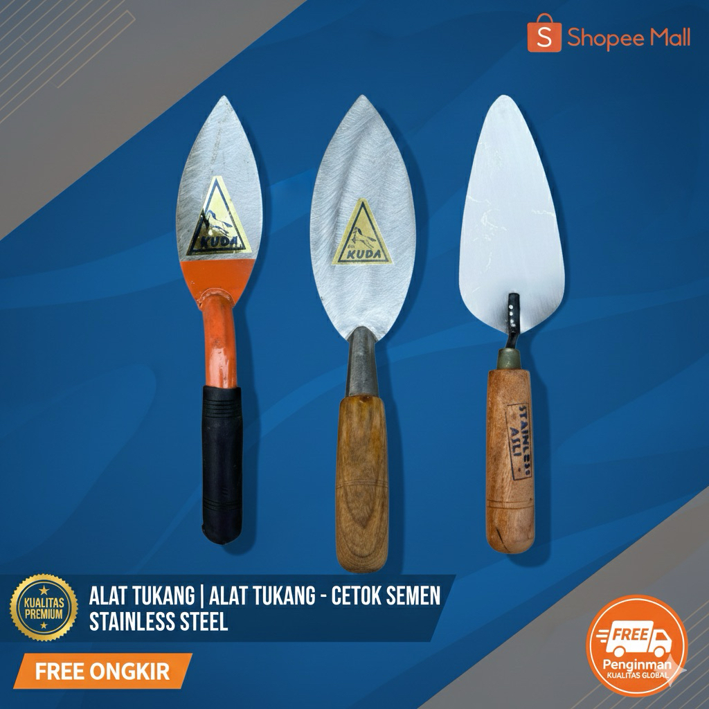 Cetok Bangunan Kuat Tahan Lama – Alat Tukang Bata, Semen & Plester