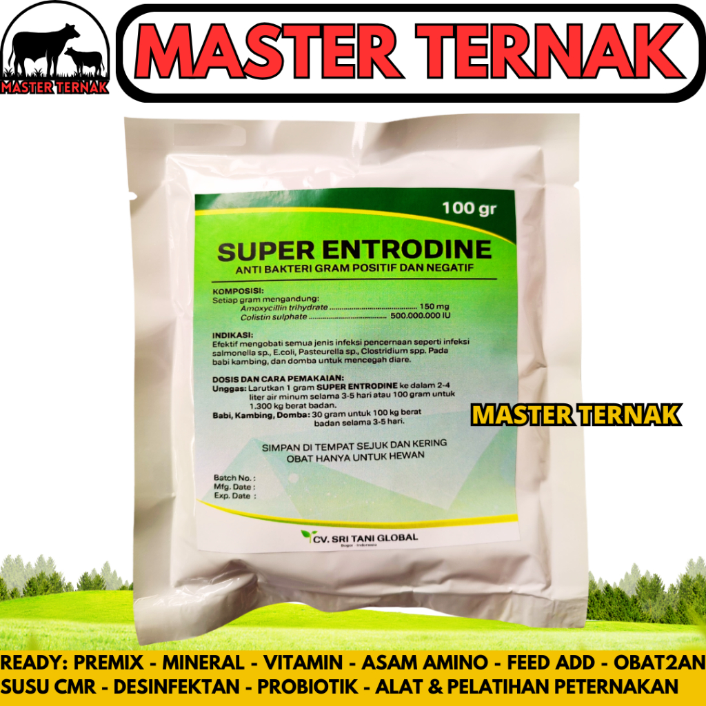 SUPER ENTRODINE 100 gr | Obat Mencret Ternak - Obat Mencret Ayam - Obat Mencret Kambing - Obat Mencr