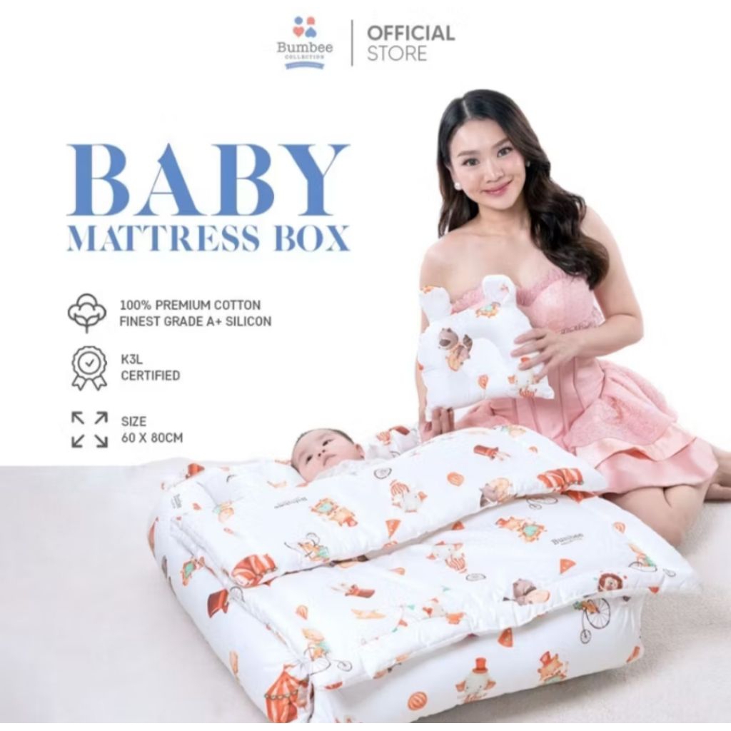 Bumbee Collection - Kasur Kotak Bayi + Kelambu Baby Mattress